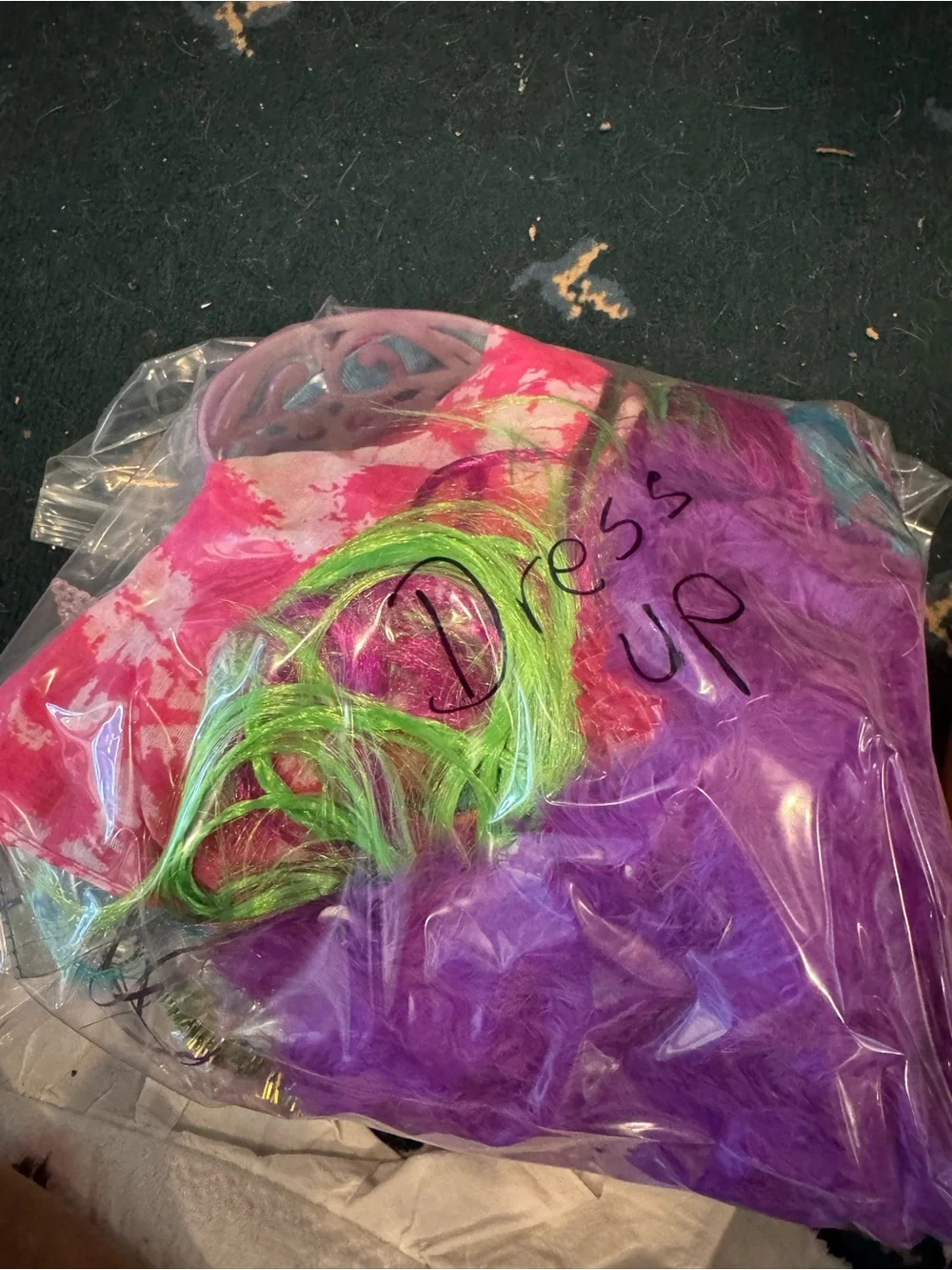 Kids Pink Tie-Dye Hair Scarf and Accessory Set dress up
